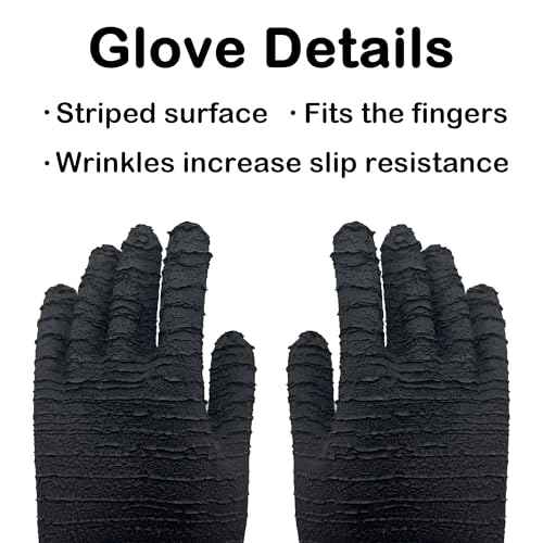 Heavy Duty Rubber Gloves 24.8in for Sandblaster Protective Safety Work Black Striped Sandblasting Rubber Glove