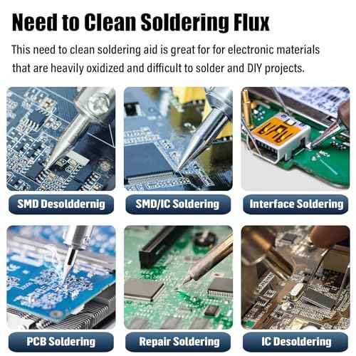 Solder Flux 808 30CC 30mL Need to Clean Tin Soldering Fluxes Paste Liquid Syringe for Electronics 10 Milliliters with Needle Dispensing Tool (Pack of 1Pcs)
