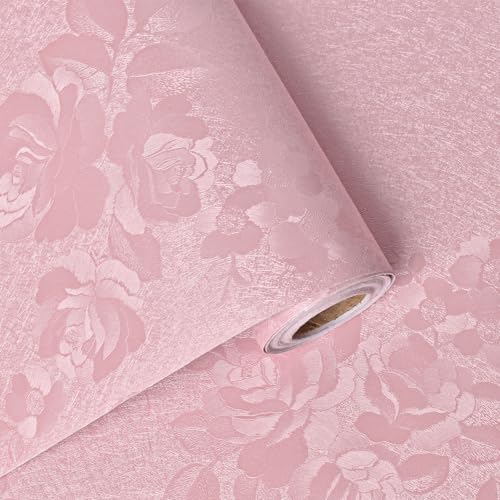 Lativo Pink Silk Embossed Peel and Stick Wallpaper - 17.7 x 118 Inches
