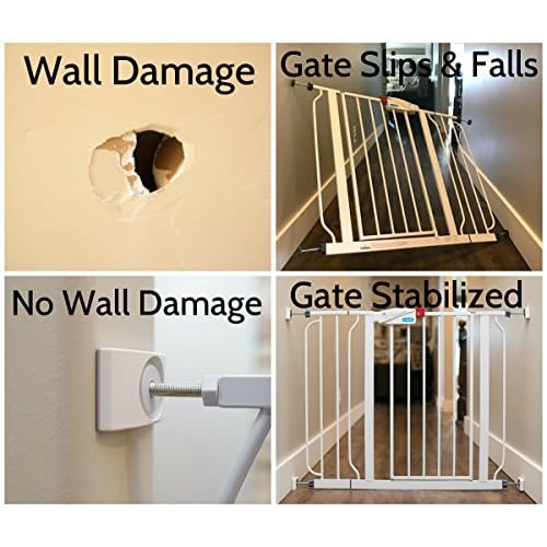 Wall Nanny - Dog Gate Wall Protector (Made in USA) Protects Walls and Doorways from Pet Gates - for Pressure Mounted Indoor Safety Baby Gates (4 Pack)
