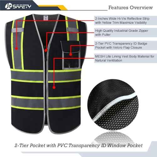 JKSafety Hi-Vis Multiple Pockets Lite MESH Lining Meets ANSI/ISEA Standards