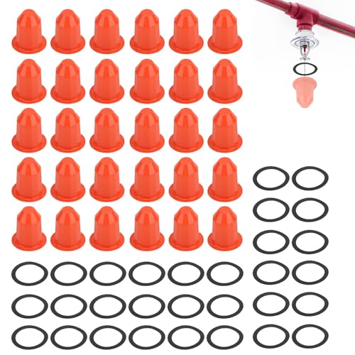 Fire Sprinkler Covers with Magnet Orange - 30 Pcs for Concealed Heads & Paint Guard