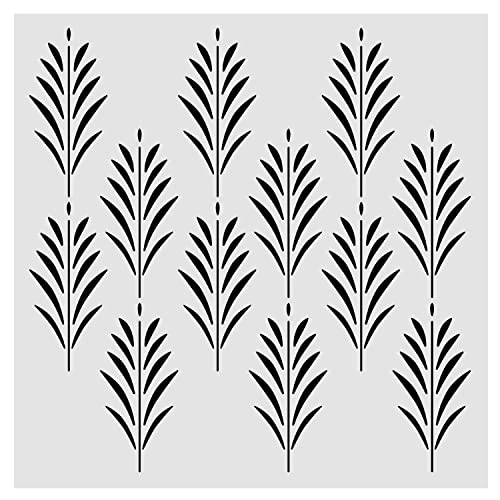 Fern Wall Stencils for Painting Large Pattern 12" x 12", Reusable Large Stencils for Painting Wall, Simple Floor Stencils Wall Stencils for Decor