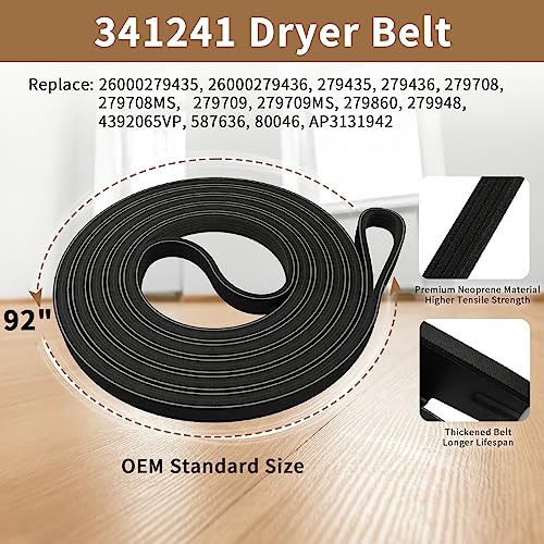 4392065 Dryer Repair Kit with 341241 Belt, 349241t, 691366 - Parts