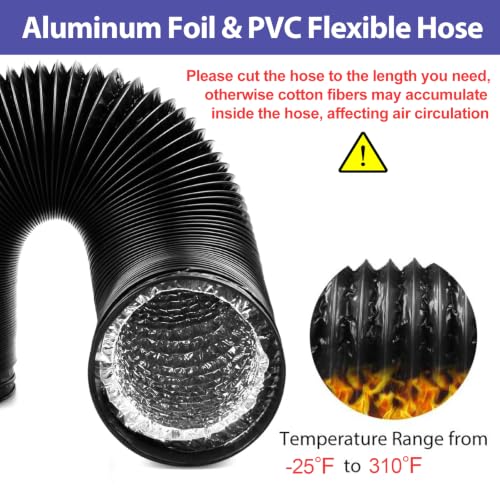 Nightyling Dryer Vent Hose Kit for Tight Spaces, 90° Elbow Connector, Vacuum Tube & Duct Adapter