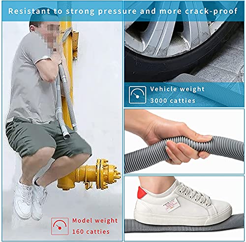 Elyfree 10ft Universal Washing Machine Drain Hose Extension Kit for LG/GE/Samsung – Flexible 4in Heads, 3/4–1-1/2 inch, Includes Clamps & U-Bend Holder