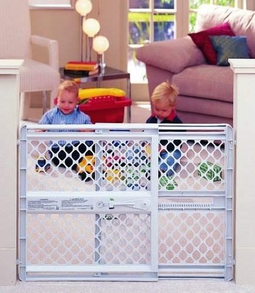 MYPET North States Universal Pet Gate: 26” - 42” Wide Dog Gate. Use as Pressure Mounted Gate or Swinging Door with Included Hardware. Dog Gates for Doorways, 26" Tall, Gray
