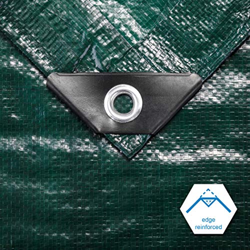 CARTMAN 8x10Ft Waterproof Poly Tarp Cover - Heavy Duty Green 8 Mil