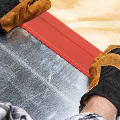 Blulu 2 Pack 24 in Steel Sheet Metal Folding Tool with Grips for Standing Seam Roofing Panels Drip Edge Folding Tool Sheet Metal Bender Hand Fits HVAC Applications Pipe Fitter Bending Supplies, Red