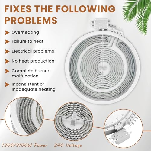 Fetechmate WB30X24111 / WB30T10133 9 In Dual Radiant Element – 2 Adapters Included