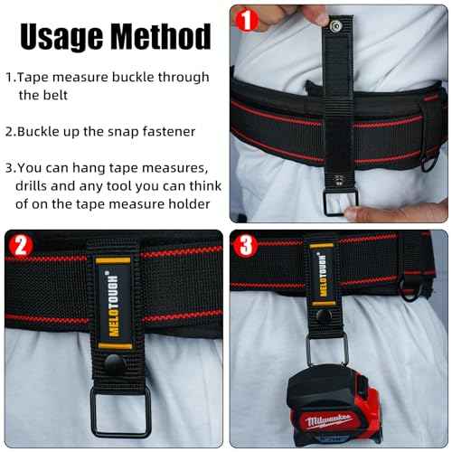 MELOTOUGH Measuring Tape Holder Tape Measure Holder Drill Impact Tool Holster for Tape Measure, Drills, Clipped Tool
