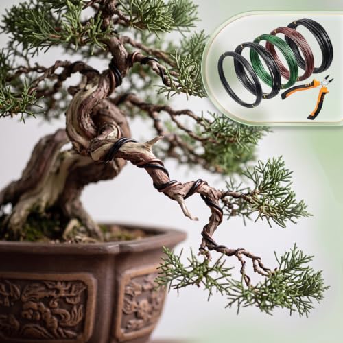 Mudder Bonsai Training Wire Kit 1/1.5/2.0mm Aluminum 5 Rolls with Cutter