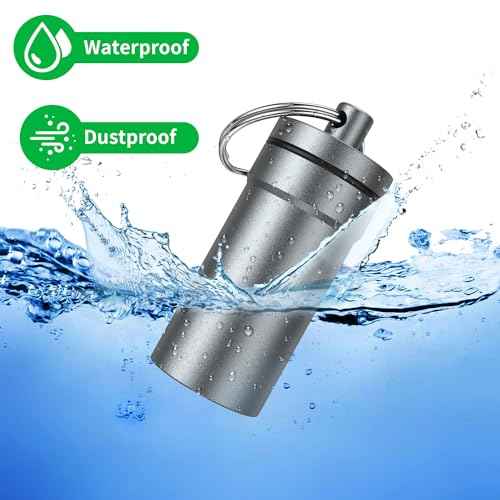 Portable Ear Plug Carrying Case, Urekt Waterproof Metal Earplug Case Keychain Container Holder£¨2 Pack£©