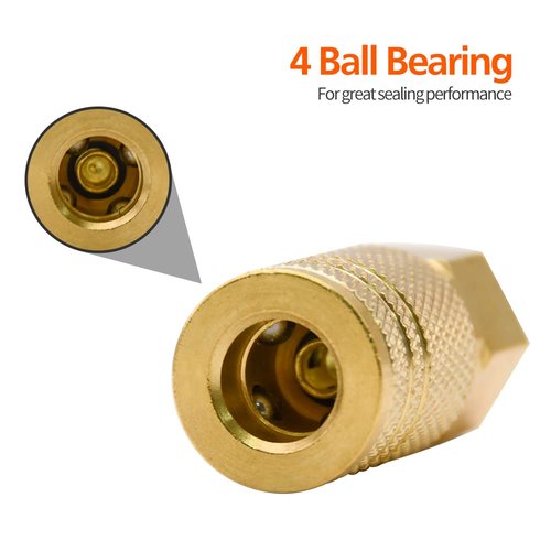 1/4-Inch Brass Female Industrial Coupler, 10 Pack 1/4 Inch Air Hose Fittings NPT Female Quick Connector Air Coupler for Professional Jobsites and Automotive Shops