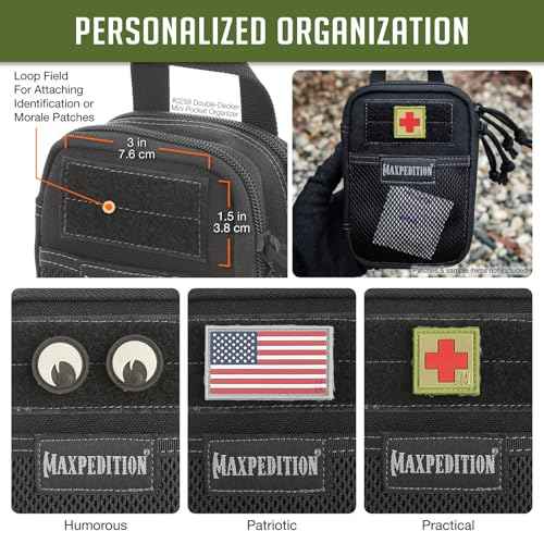 MAXPEDITION Double-Decker Mini Pocket Organizer (4¡± x 2.5¡± x 6¡±) EDC Pouch, Tactical Tool Pouch for Organization, MOLLE Accessories for Everyday Carry, 0258