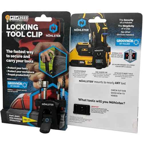 N?hlster Locking Drill Clip ? A Tool Holster Alternative for Cordless Drills and Impact Drivers ? The Security of a Holster. The Simplicity of a Clip. No Holster Required.