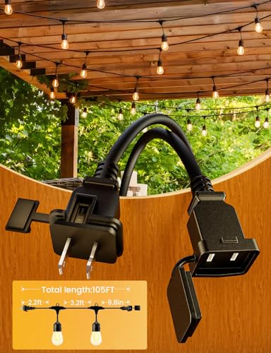 Svater 105 FT Outdoor Waterproof String Lights with Shatterproof Bulbs ETL Certified