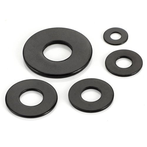 100 PCS #8 Black Flat Washer, 3/7" Outer Diameter, 304 Stainless Steel Metal Washer for Screws and Bolts