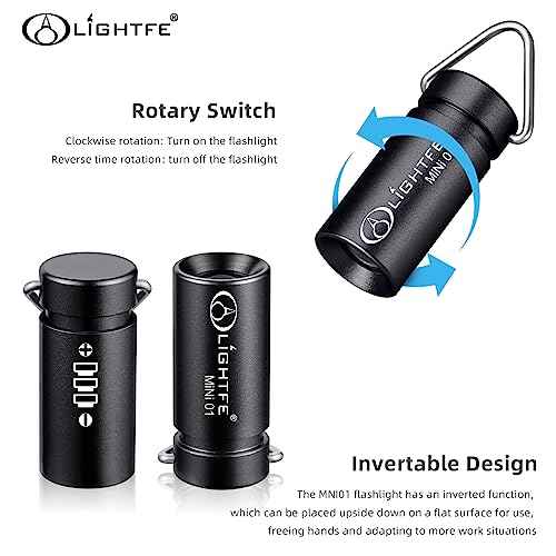 LIGHTFE MINI01 Keychain Flashlight Mini Keychain Light is Light, Small, and Bright (Mini01 Black)