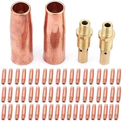 44PCS Mig Welding Gun Accessory Kit .035" for Lincoln Magnum 100L and Tweco Mini/#1 Tips Diffusers Nozzles M3 Torch Gun Consumable Durability