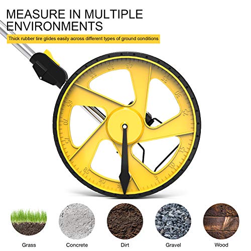 Zozen 12-Inch Measuring Wheel in Feet & Inches, Collapsible Mechanical Distance Finder