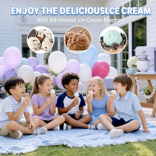 GVODE Ice Cream Maker Attachment for KitchenAid Stand Mixers - Stripes
