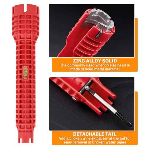 Tap Spanner Tool, 12-in-1 Multi-Functional Faucet Wrench, Comfortable Grip, Anti-Slip, for Sink, Bathroom & Kitchen Plumbing, Faucet Installation, Plumbing Repair Kita