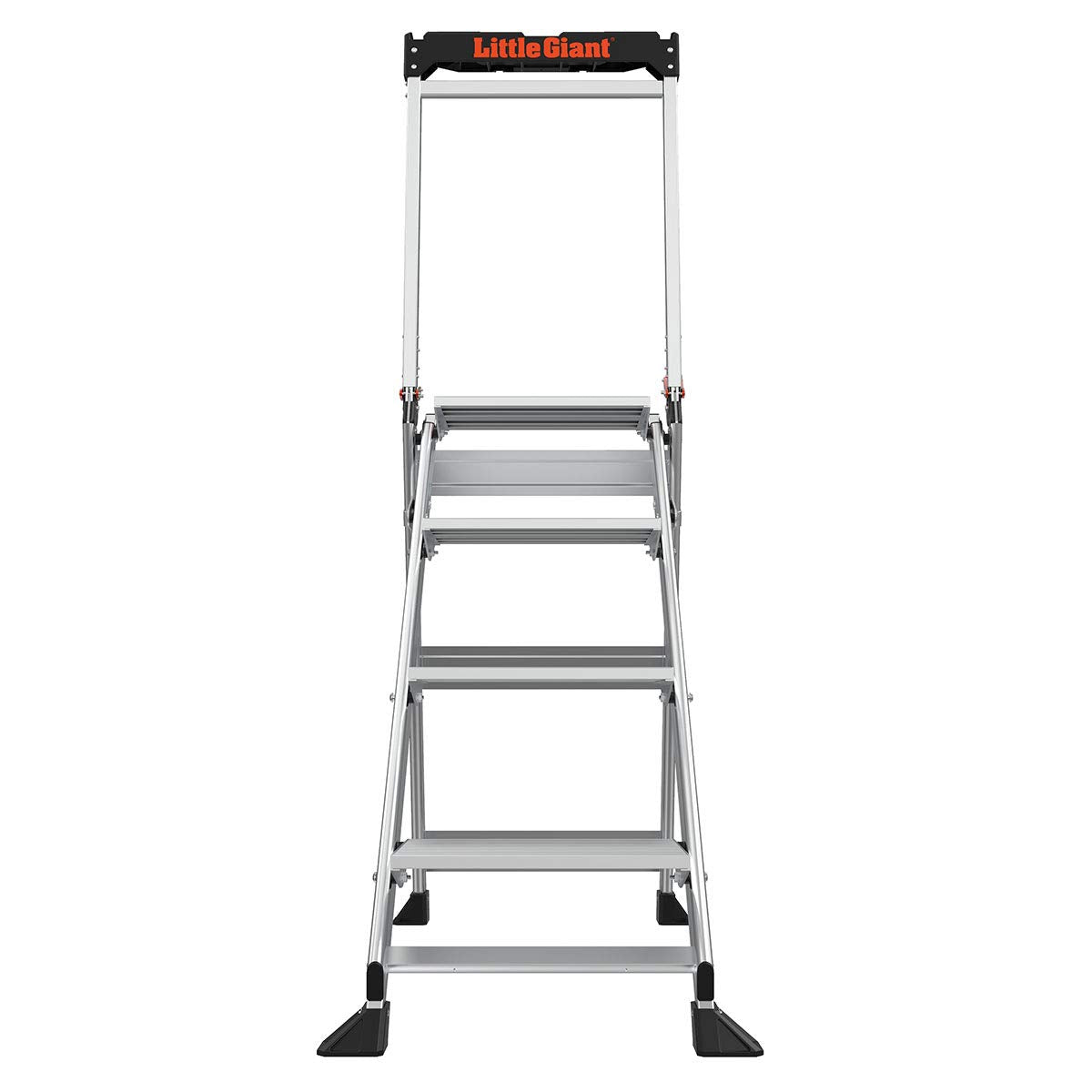 Little Giant Ladders, Jumbo Step, 4-Step, 3 foot, Step Stool, Aluminum, Type 1AA, 375 lbs weight rating, (11904), Gray
