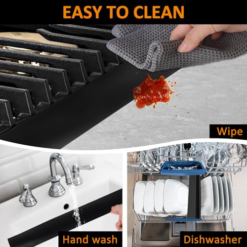 Rolett 2 Pack Silicone Stove Gap Covers, Heat Resistant to 450°F