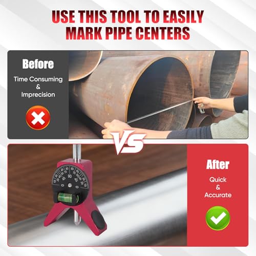 Magnetic Pipe Center Finder Tool, Y-Shape Pipefitter Gauge with