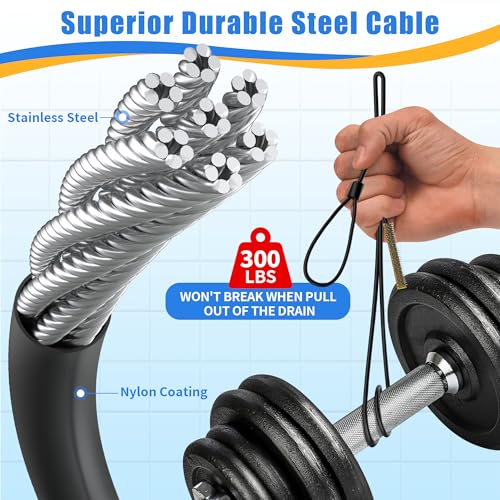 30-Inch Metal Drain Snake Clog Remover for Shower & Sink Drains - 5 Pack