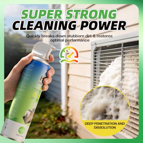 BERlOVE 57oz Pack of 3 Foaming AC Coil Cleaner for Evaporators & Condensers - No-Rinse, Deep Cleaning