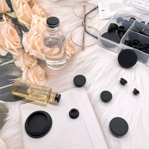 Black Silicone Hole Plugs Kit 80pcs, 7 Sizes - Automotive, Plumbing, DIY