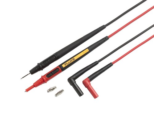 Fluke TL175E TwistGuard Double Insulated Silicone Test Lead Set with Removable 4mm Lantern Tips, 2mm Diameter Probe Tips