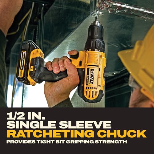 DEWALT 20V Max XR Compact Drill/Driver with Battery & Charger - Lightweight Power Tool