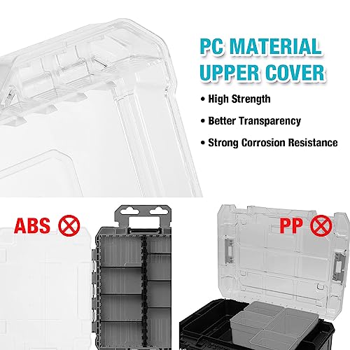 DURATECH 3-Piece Small Parts Box Organizer with 14 Dividers