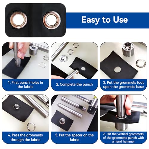 420PCS 3mm Grommets Eyelets Kit with Hand Tools for Leather and Fabric Crafting