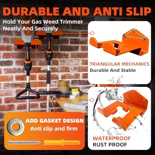 1 Pack Weed Eater Wall Hanger - Heavy Duty Trimmer Holder for Garage & Garden