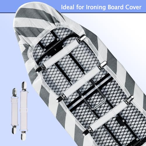SheeChung Ironing Board Cover Clips, Set of 4, White Universal