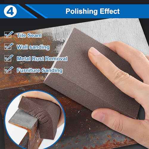 smseace 12 Pack Sanding Blocks 60 80 120 180 220 Grit Drywall Sanding Block Sand Paper for Wood Furniture,Drywall,Metal,Crafts Sanding Block Set Sanding Sponge