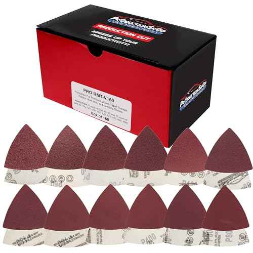 Premium Triangle Mouse Detail Sander Sandpaper Sheets, 160 Disc Variety Pack, Grits 40, 60, 80, 100, 120, 150, 180, 220, 320, 400, 600, 800 - Hook & Loop - Woodworking Furniture Tools