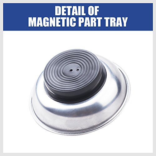 HORUSDY 3-Piece Magnetic Parts Tray Set - Round Stainless Steel Organizer