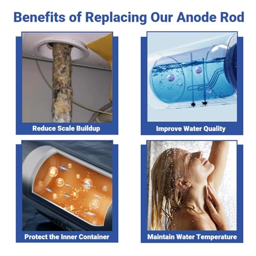44-Inch Flexible Magnesium Anode Rod for Water Heaters with Socket & Tape