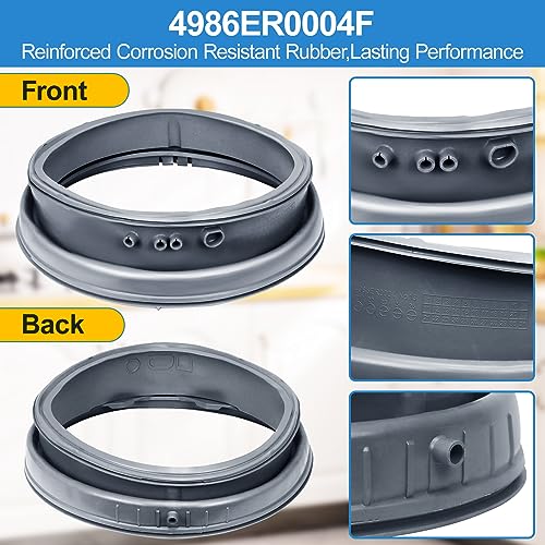Upgraded 4986ER0004F Washer Door Gasket – LG/Kenmore Front Load Seal, Fits WM2250CW WM2101HW WM2050CW