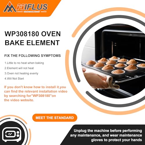 WP308180 Oven Bake Element for Whirlpool 240/208V — W10308477 Replacement