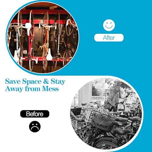 DkOvn 4 Pack Bike Rack Garage Wall Mount, Wall Mount Bike Rack with Screws, Heavy Duty Steel Vertical Bike Hook Holds Up to 66lb for Indoor Storage