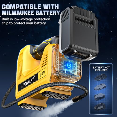 160PSI Cordless Tire Inflator with Digital Pressure Gauge for Dewalt 20V Batteries