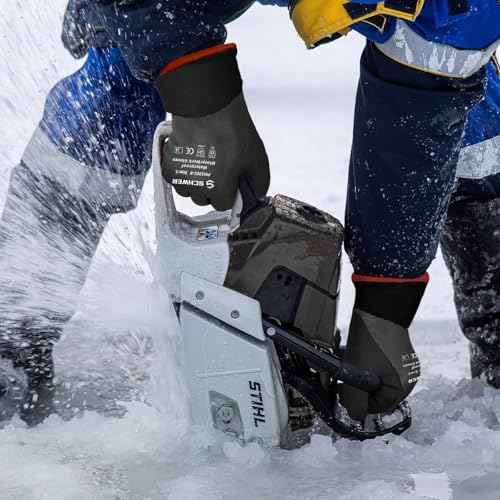 Schwer 2 Pairs Waterproof Winter Work Gloves, ANSI A2 Cut Resistant Freezer Gloves for Outdoor Cold Weather Keep Hands Warm, Thermal Insulated Gloves for Shoveling Snow, Ice Fishing, Super Grip, M