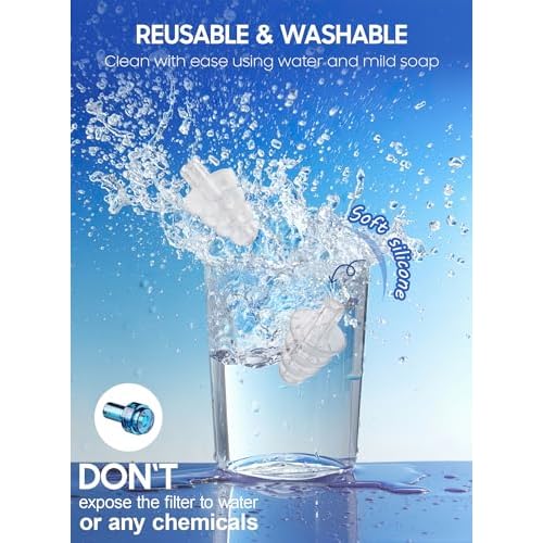 Ear Plugs for Airplane Pressure Relief, Kids 6+, Adults/Small Canal Reusable Airplane Earplugs 26dB, with Silicone Connector Cord, Travel Essentials for Flying, Ear Protection Earplugs