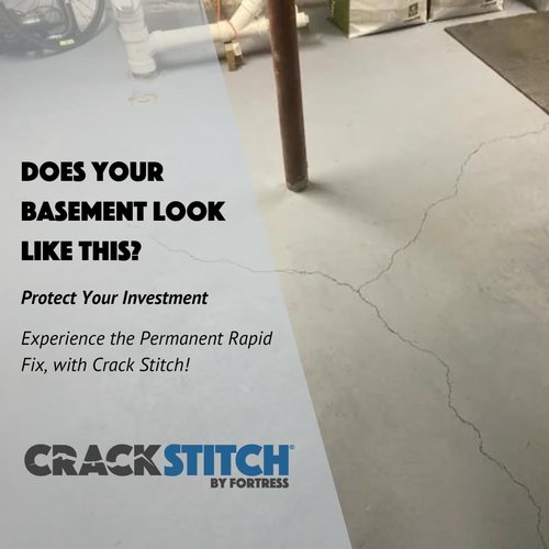 CrackStitch 15-Stitch Concrete Crack Repair Kit with Epoxy | DIY Foundation Crack Repair | for Basements, Garages, & Pools | Carbon Fiber & Kevlar Reinforcement for Concrete Floors, Walls & Block